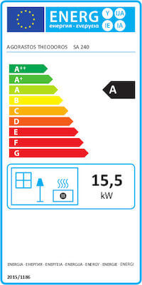 AGORASTOS WOOD STOVE WITH OVEN 15.5KW PENEL 60X64X90CM