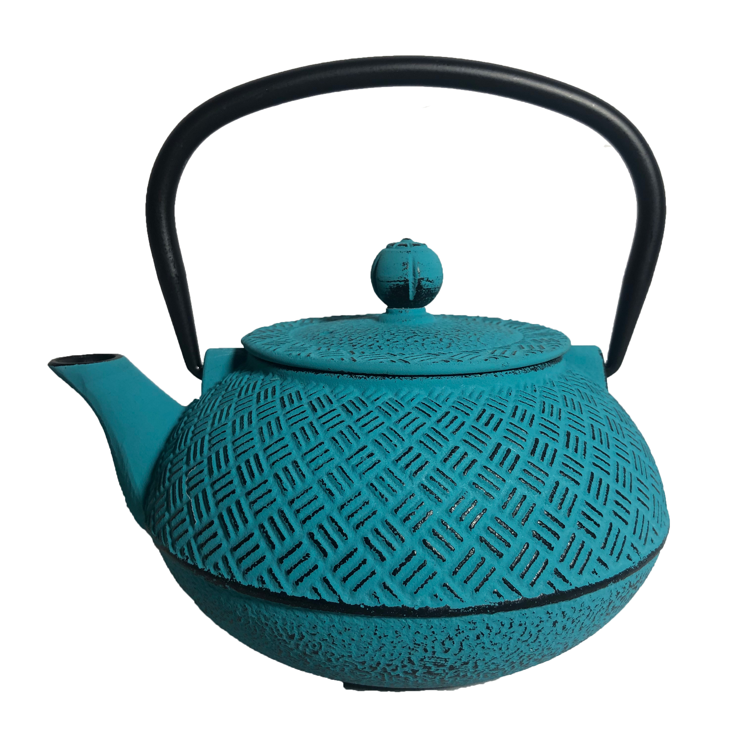 CAST IRON TEA POT 0.8L ENAMELED LIGHT BLUE