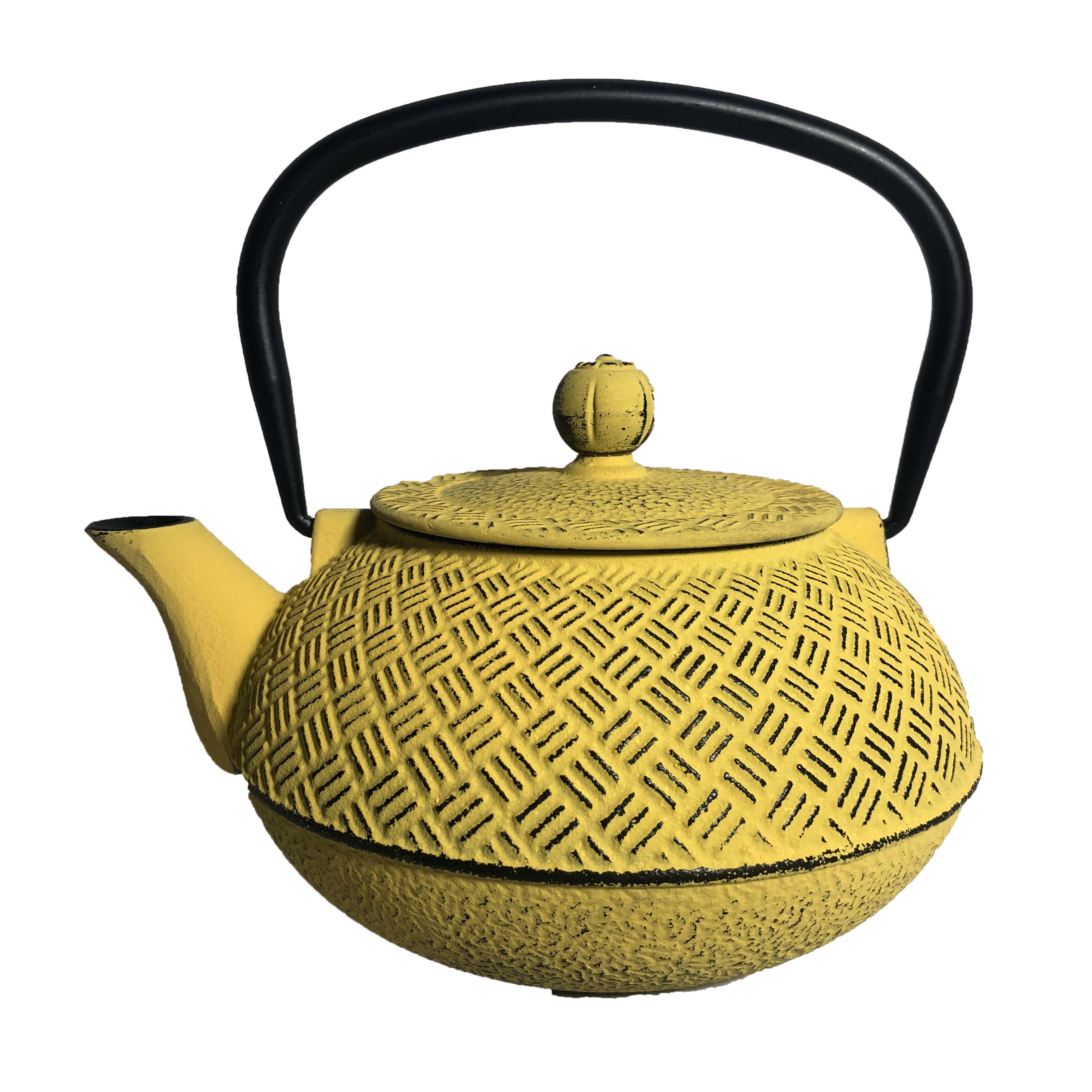 CAST IRON TEA POT 0.8L ENAMELED YELLOW