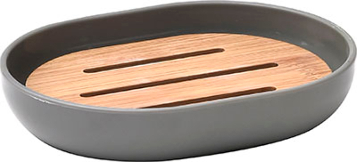 TENDANCE PS SOAP DISH GREY/BAMBOO