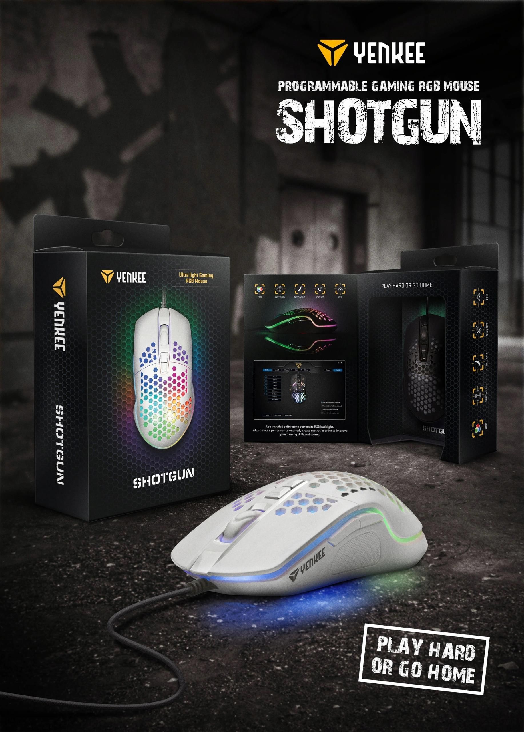 YENKEE YMS3030WE ULTRA LIGHT GAMING RGB MOUSE SHOTGUN