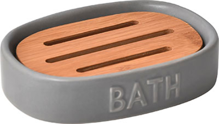 TENDANCE DOLOMITE SOAP DISH BATH GREY/BAMBOO