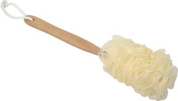 TENDANCE PE MESH BATH SPONGE WOODEN HANDLE