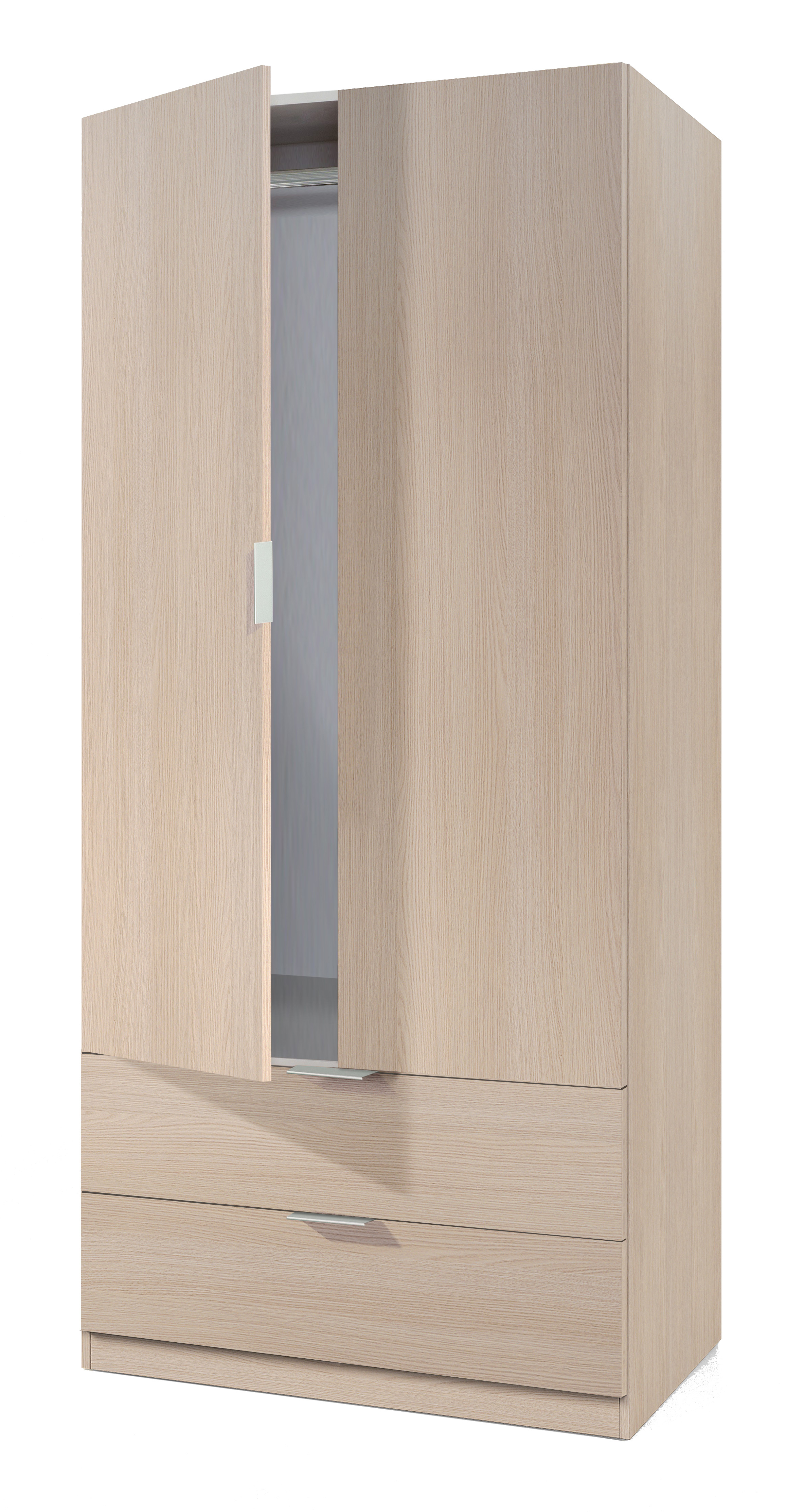 FORES 00X222R WARDROBE 2 DOORS AND 2 DRAWERS OAK 180X81X52CM