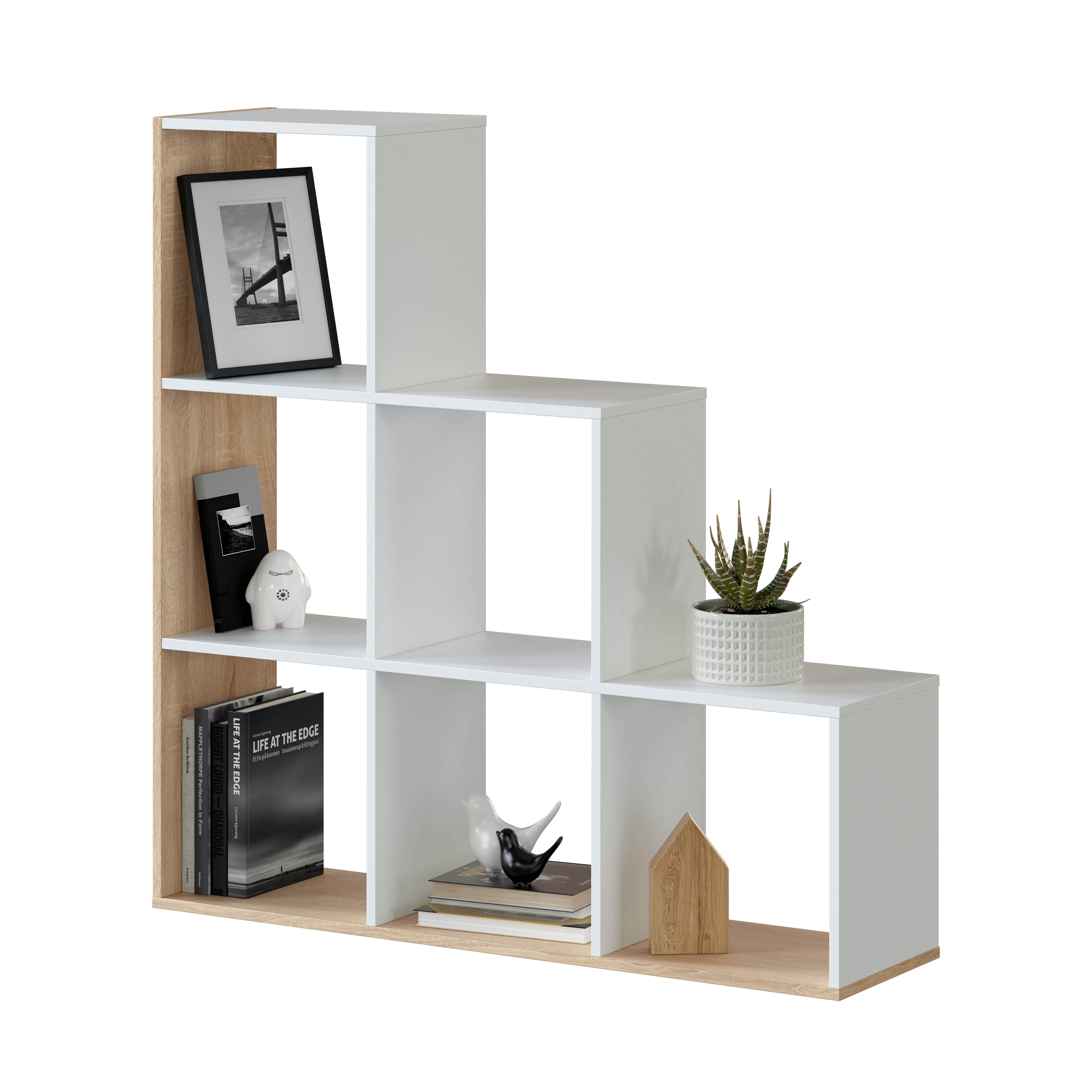 FORES UNIT BOOKCASE 110X108X28CM OAK/WHITE 