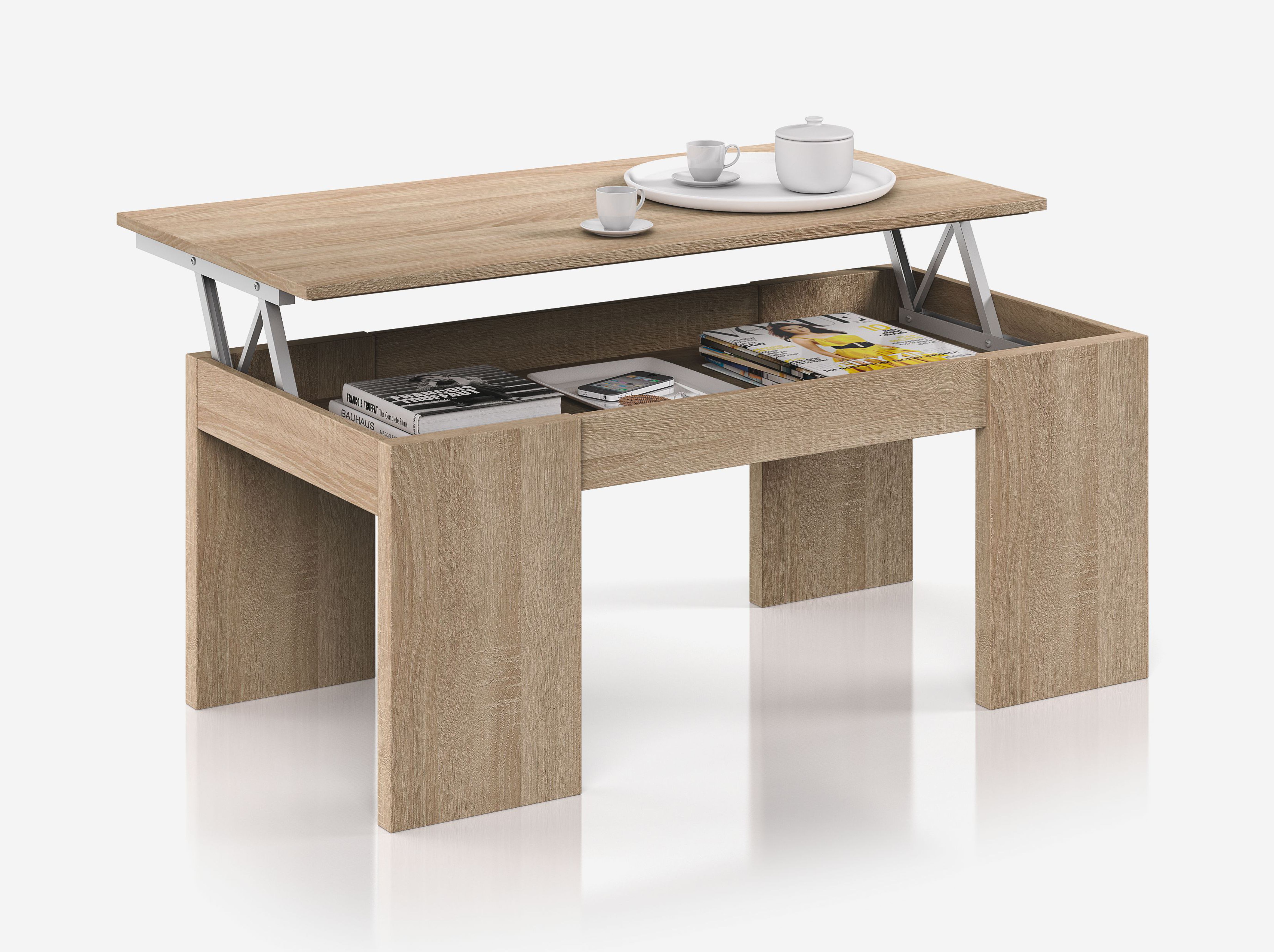 FORES 001637F KENDRA COFFEE TABLE LIFT UP OAK 43X100X50CM