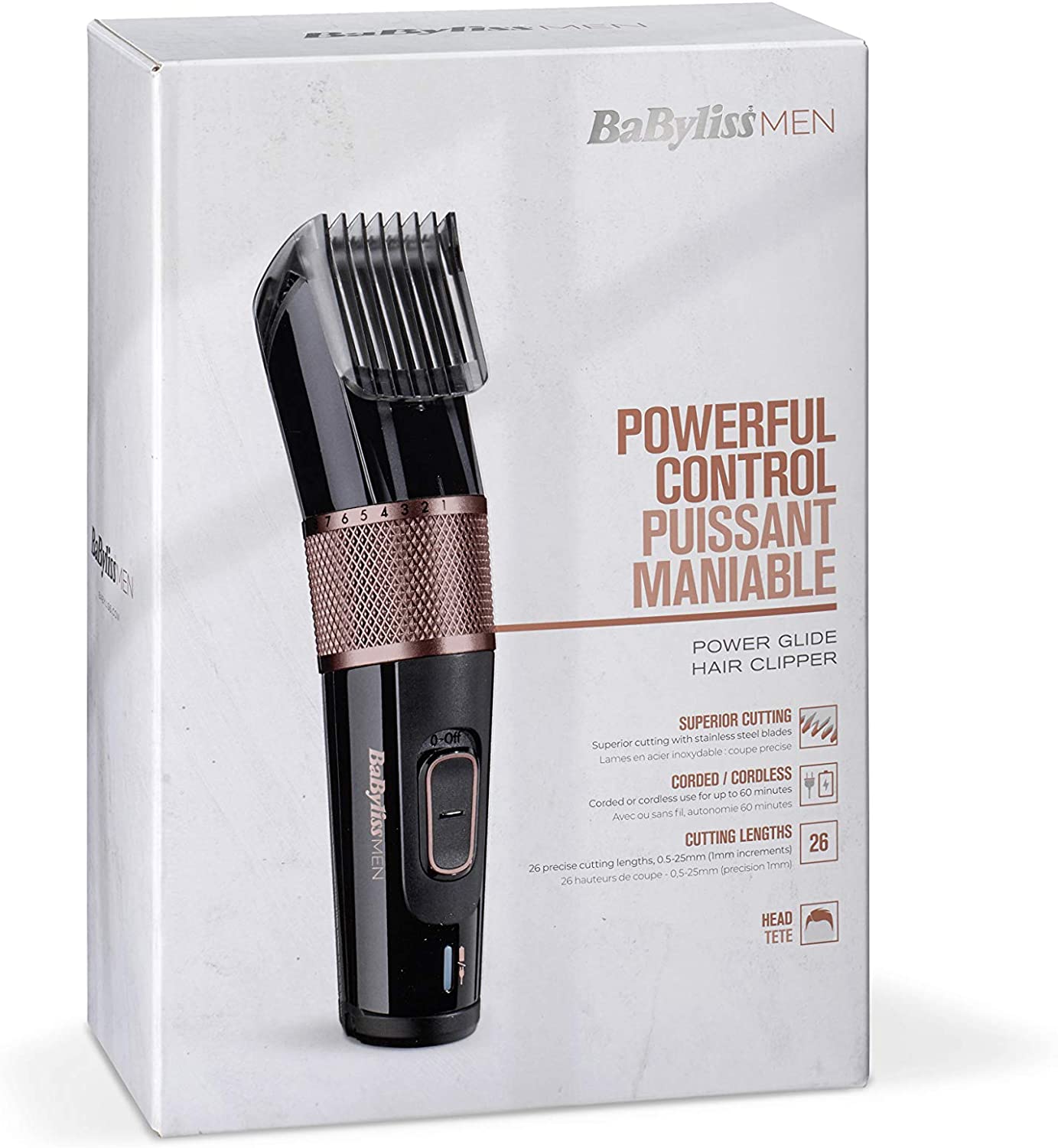 BABYLISS E794E HAIR CLIPPERS POWER GLIDE 2-IN-1