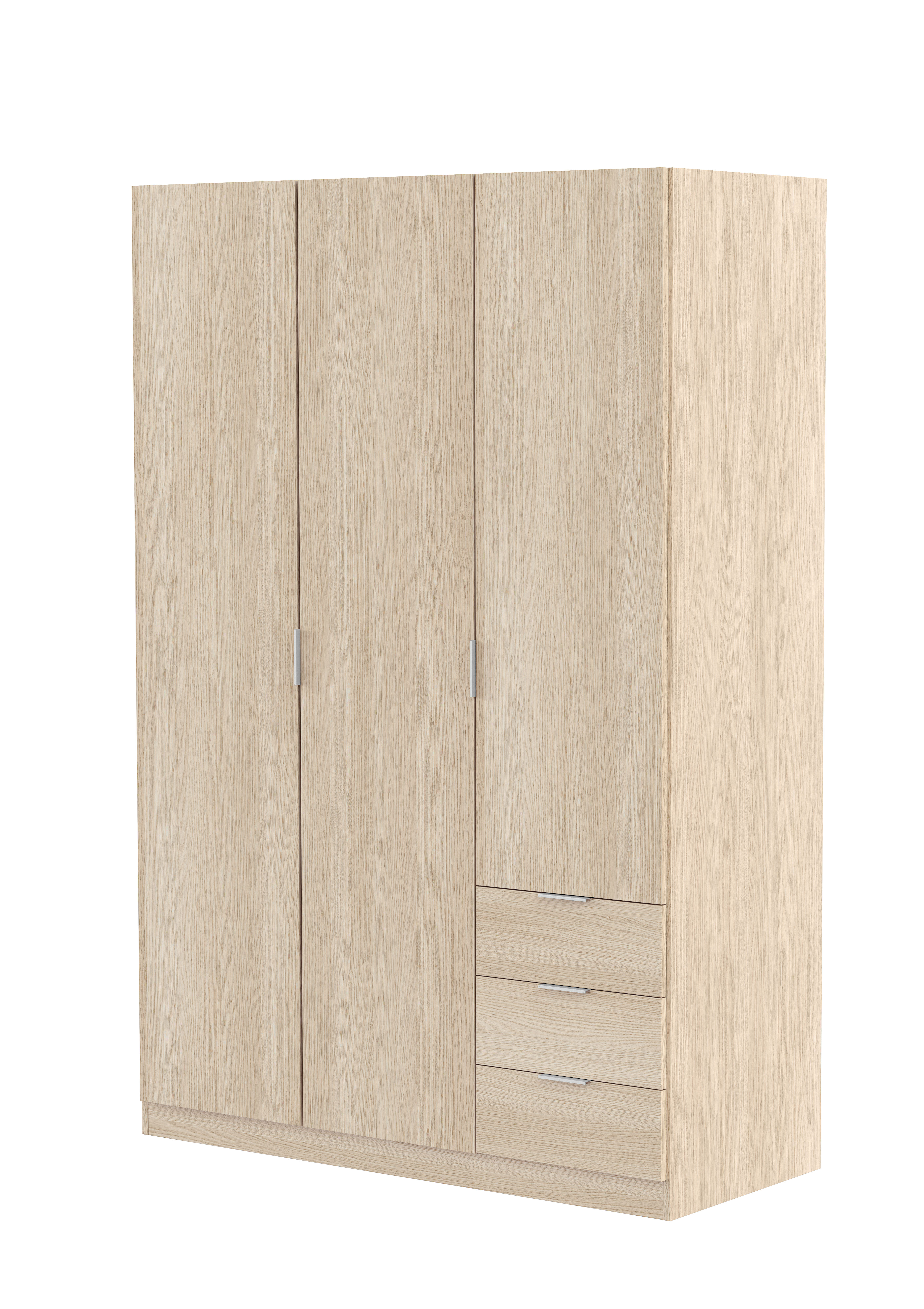 FORES LCX323R WARDROBE 3 DOORS & 3 DRAWERS OAK 180X121X52CM