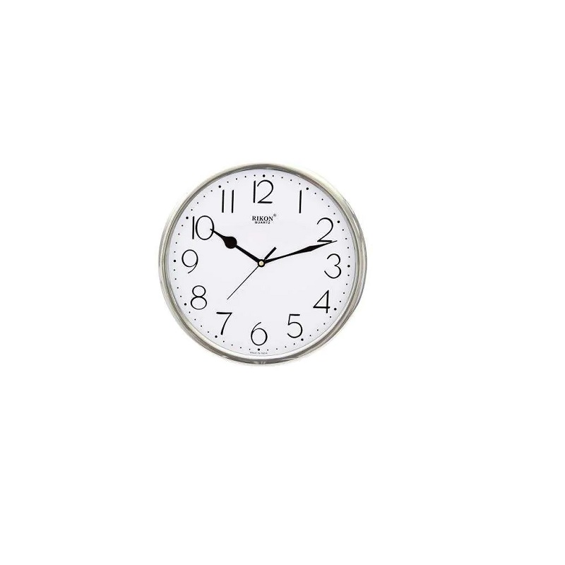 PLASTIC CLOCK 28CM WHITE/ BLACK