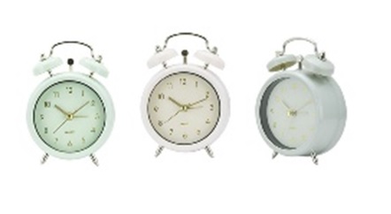 PLASTIC TWIN ALARM CLOCK 8CM