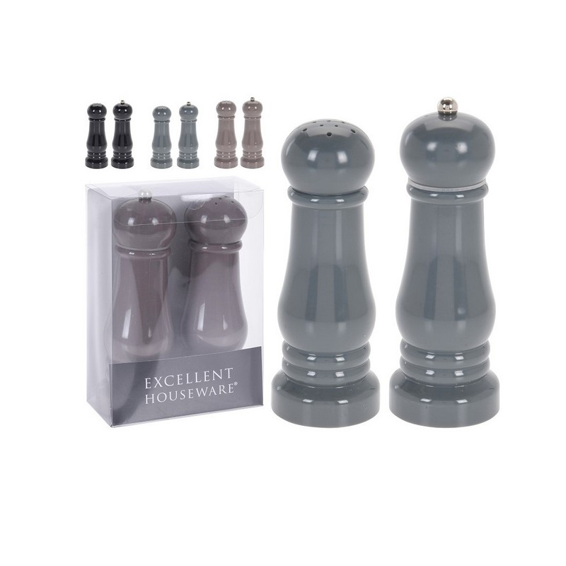 PEPPER MILL & SALT SHAKER 3 ASSORTED COLORS 2PCS