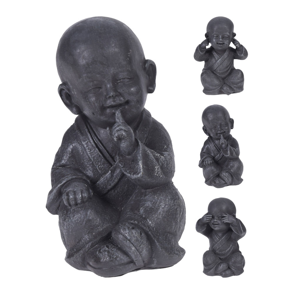 BUDDHA POLYSTONE 27CM 3 ASSORTED DESIGNS