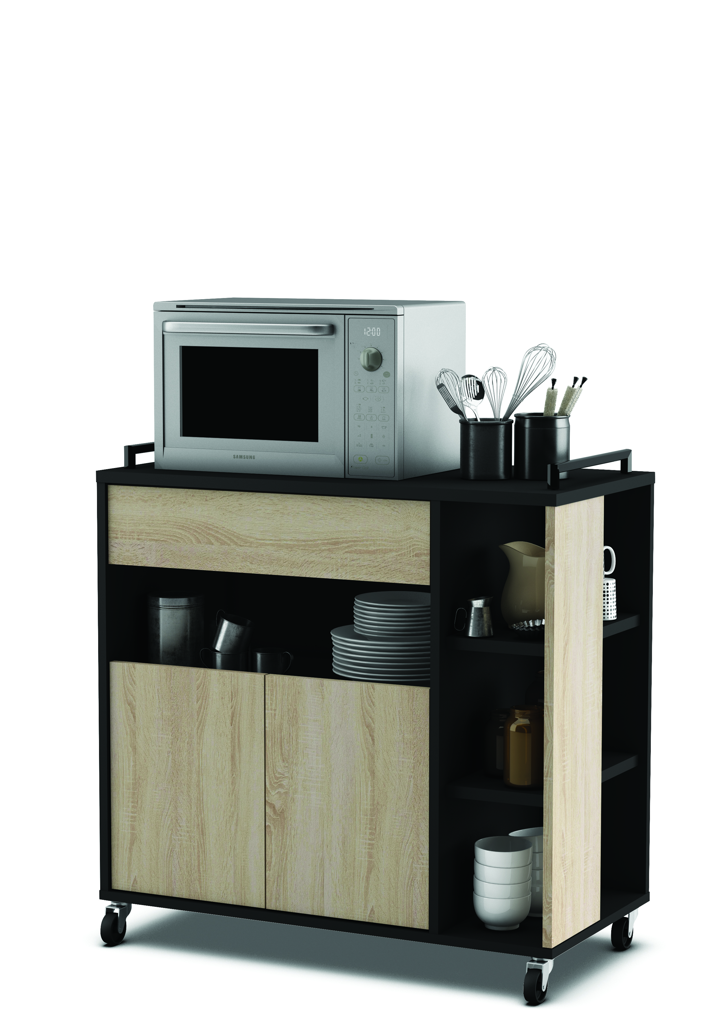 DEMEYERE INDUS MICROWAVE CART 2 DOORS 78.4CM X 39.6CM X 79CM