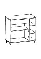 DEMEYERE INDUS MICROWAVE CART 2 DOORS 78.4CM X 39.6CM X 79CM