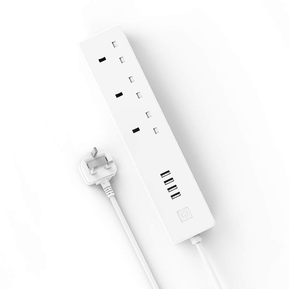 WOOX R4517 WI-FI SMART POWERSTRIP 3XUK OUTLET & 4XUSB 5V/4A