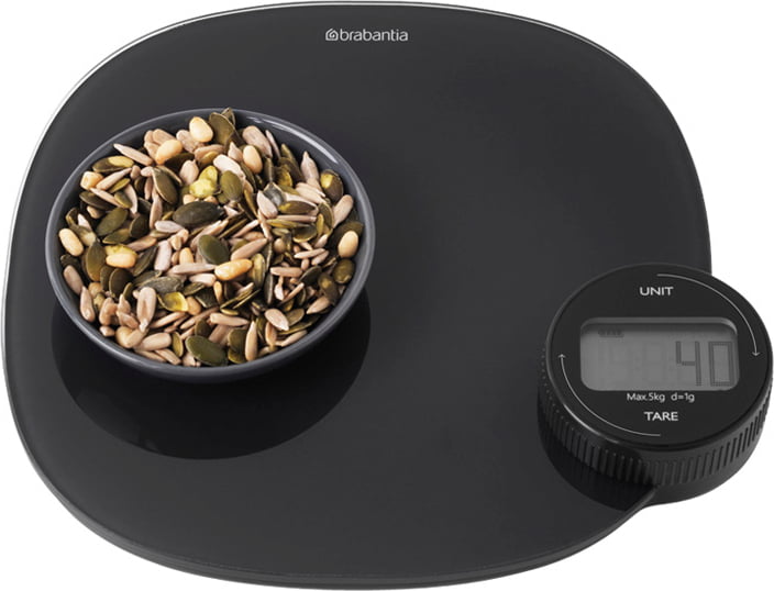 BRABANTIA KITCHEN SCALE PLUS DARK GREY