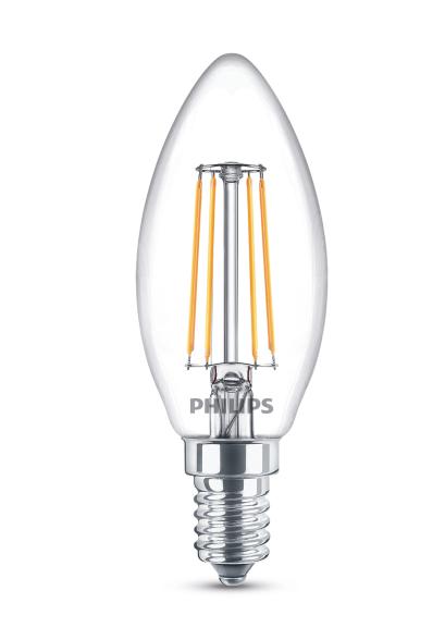 PHILIPS LED CLASSIC 40W B35 E14 WARM WHITE CLEAR