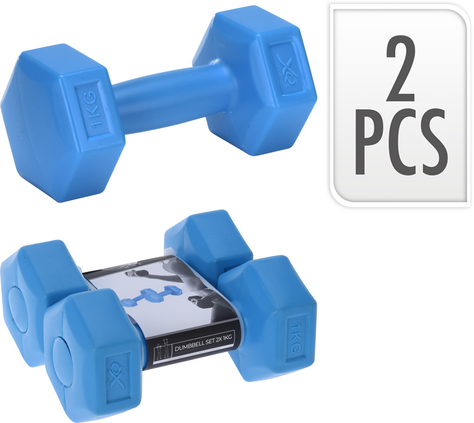 DUMBBELL 1KG CEMENT 2PCS