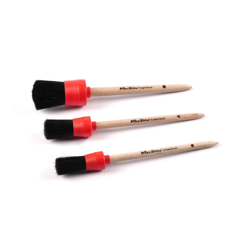 MAXSHINE DETAILING BRUSHES BLACK & RED SET 25MM/30MM/40MM