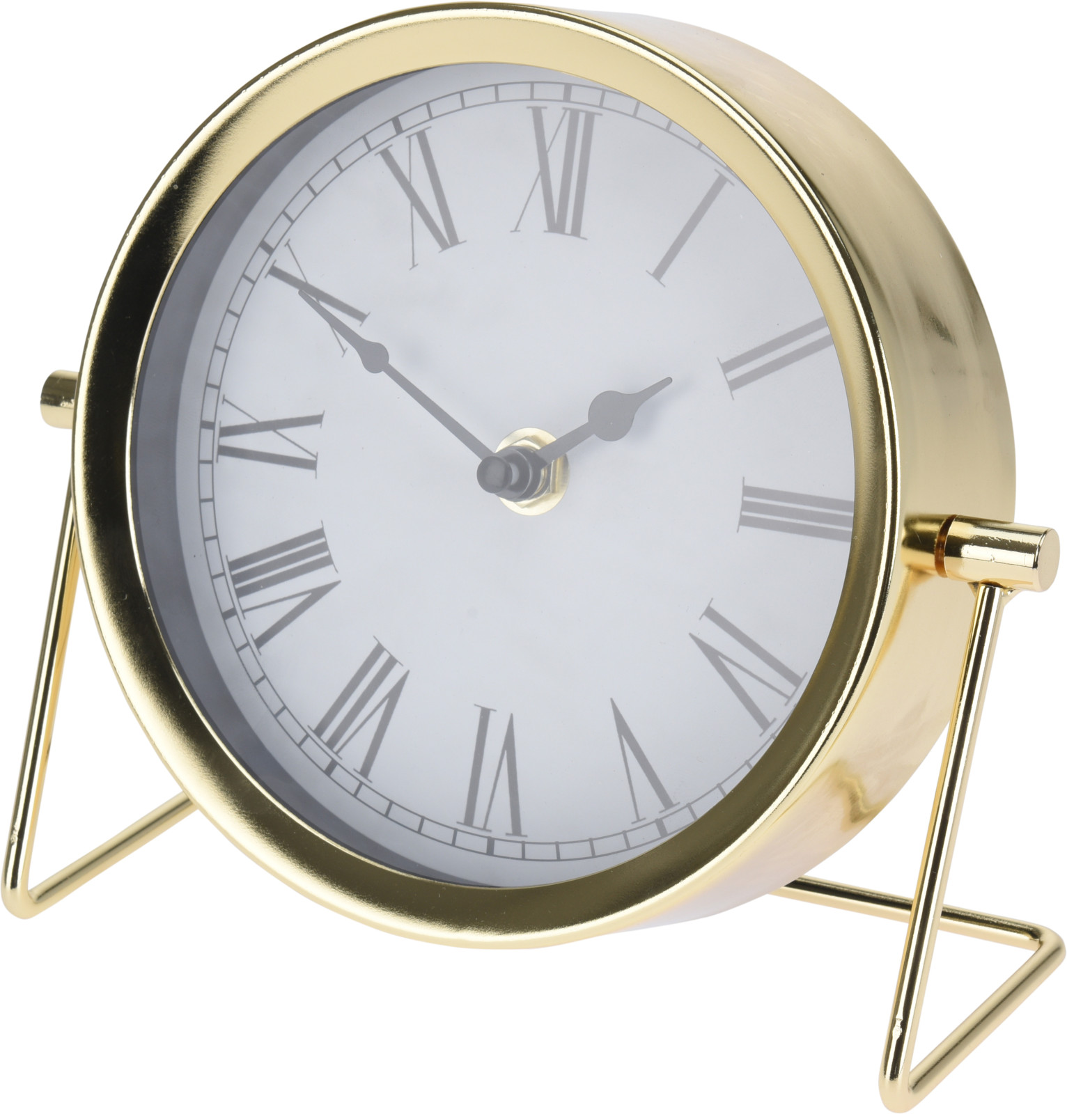 TABLE CLOCK METAL 16CM GOLD