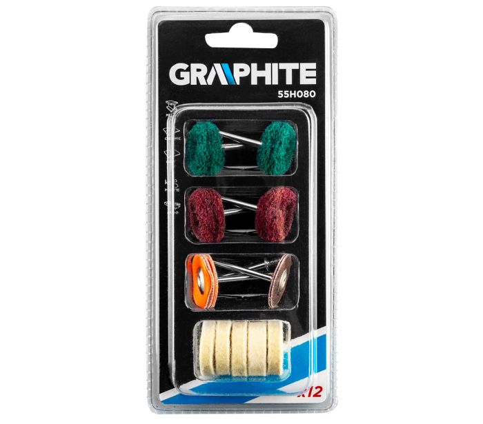 GRAPHITE 12PCS MINI NON-WOVEN BRUSHES & FELTS