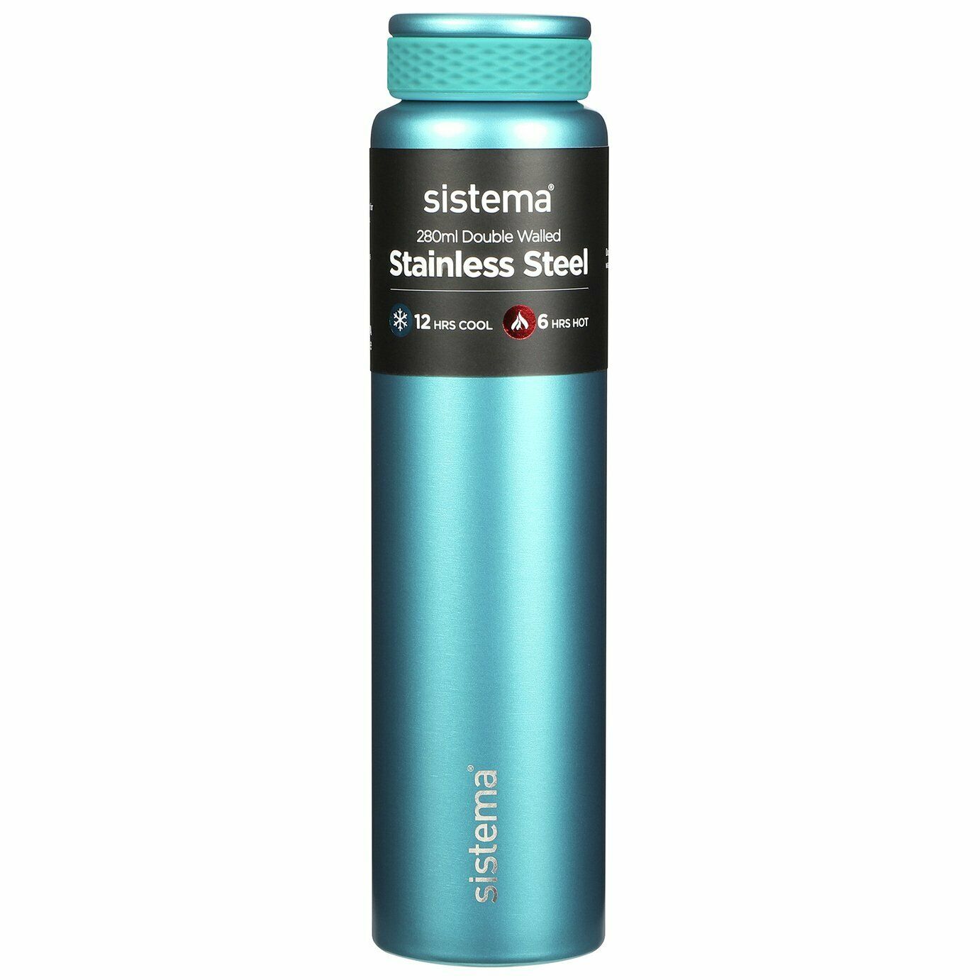 SISTEMA HYDRATION BOTTLE STAINLESS STEEL 280ML 6 ASSORTED COLORS