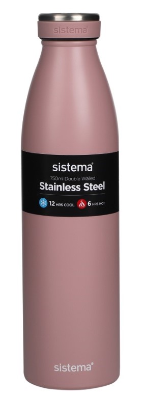 SISTEMA HYDRATION BOTTLE STAINLESS STEEL 750ML 6 ASSORTED COLORS