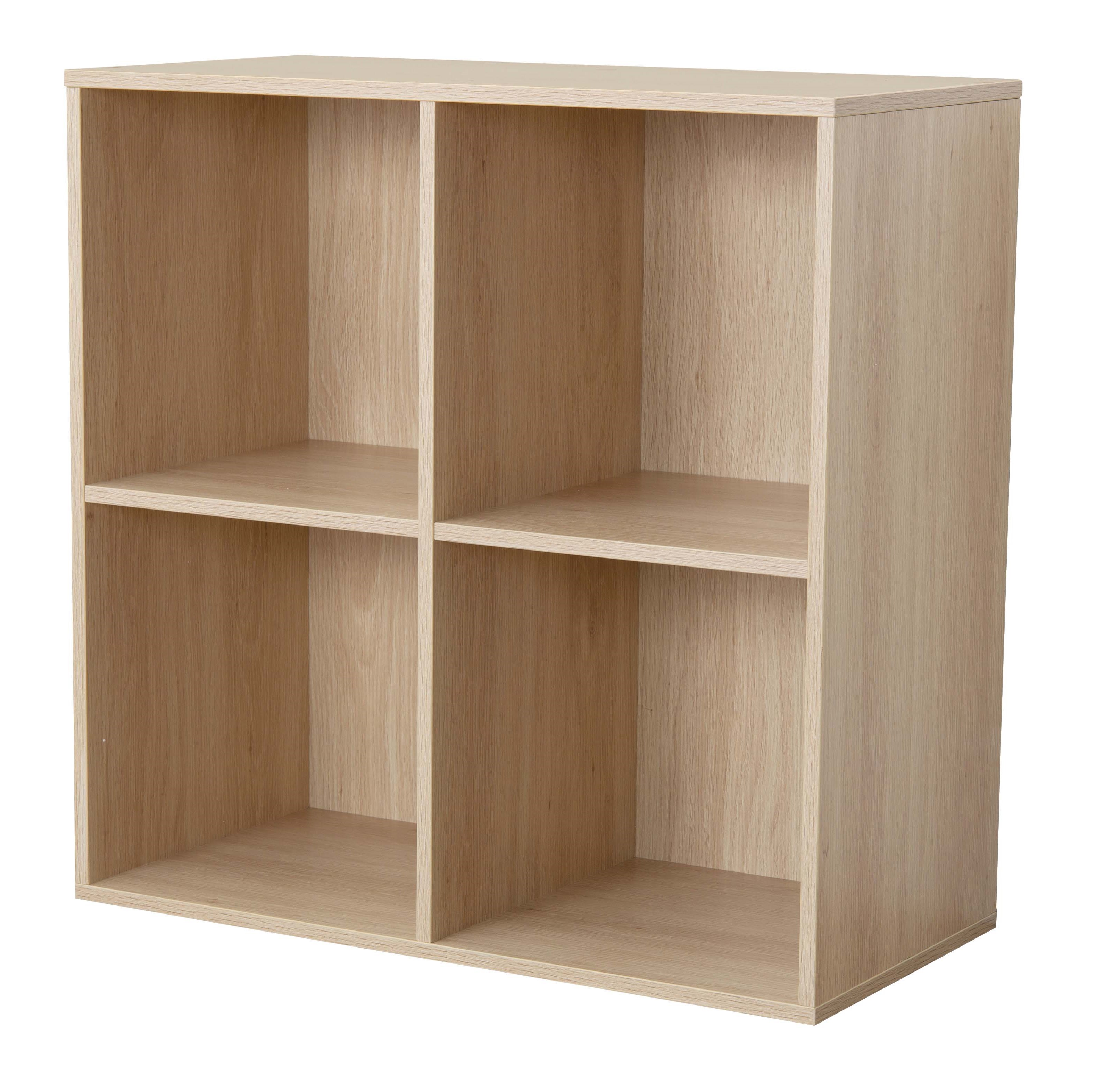 KODU SHELF UNIT WITH 4 CUBES 56X28X56CM OAK