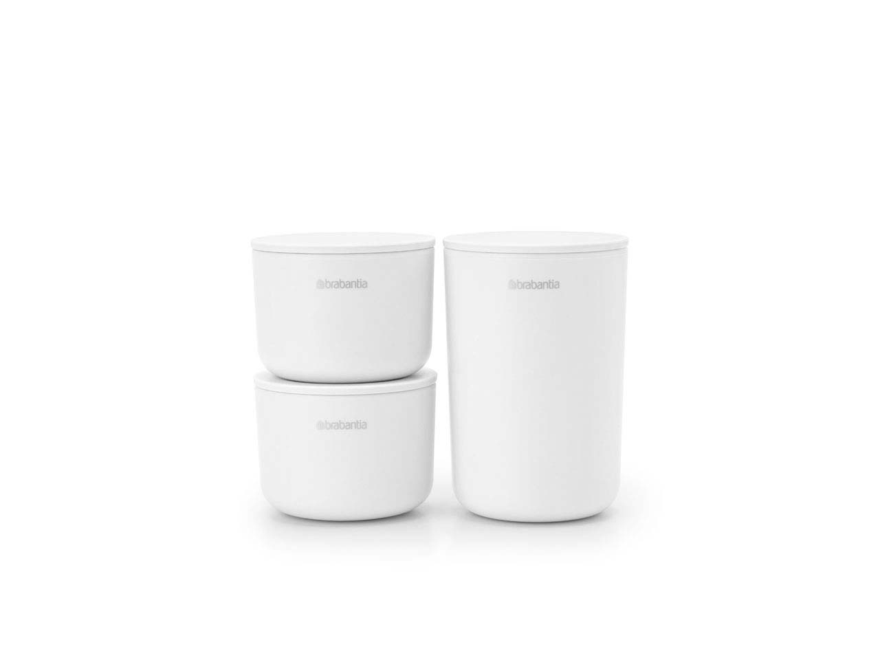 BRABANTIA STORAGE POTS - WHITE 3PCS