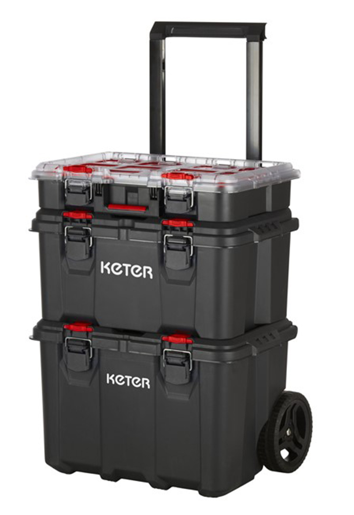 KETER 17210365 PACK  STACK HART MODULAR SYSTEM 3-TIER WHEELED TOOL CASE