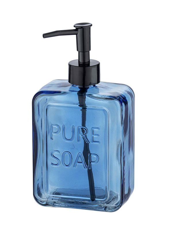 WENKO GLASS SOAP DISPENSER PURE BLUE