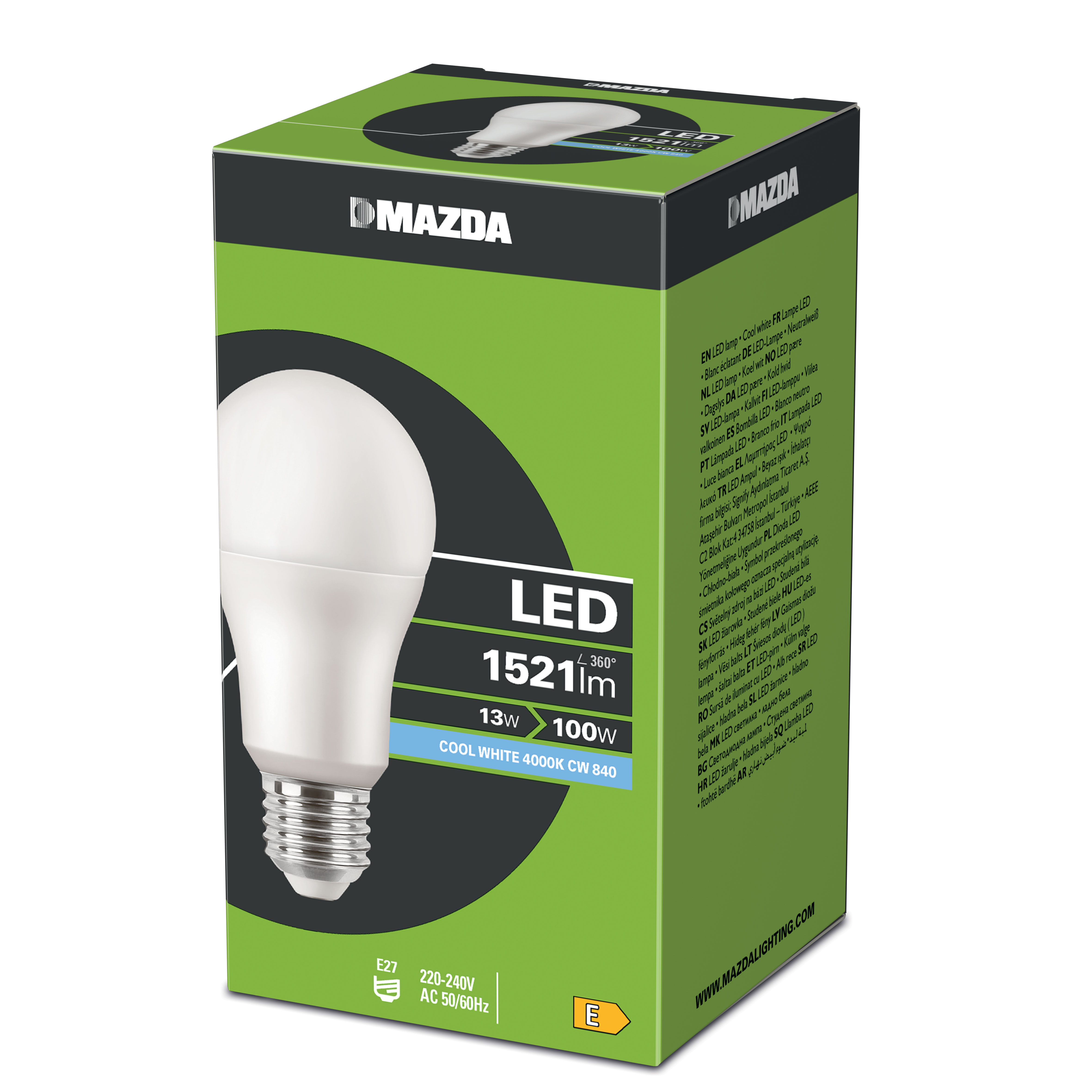 MAZDA LED ΛΑΜΠΤΗΡΑΣ 100W A67 E27 COOL WHITE 4000K 840