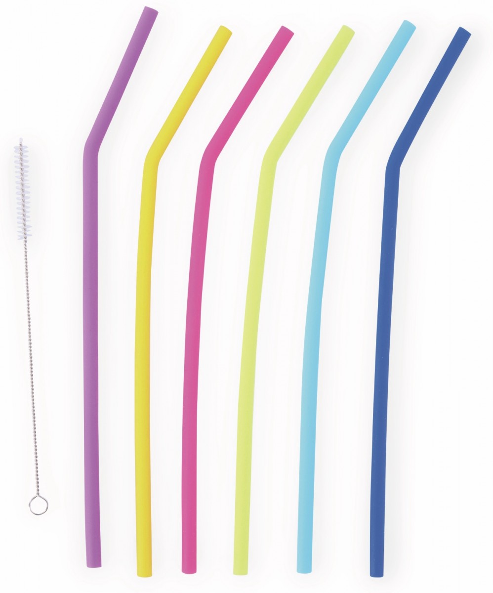 ALPINA SILICONE STRAWS SET 6PCS WITH BRUSH