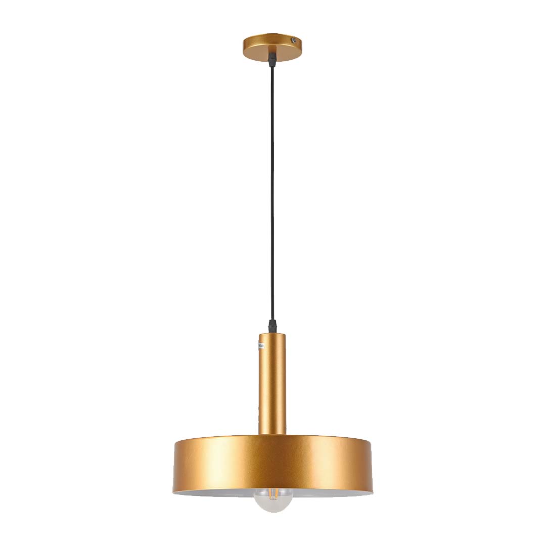 SUNLIGHT 'JASON' 1xE27 (MAX.40W) PENDANT LIGHT GOLD+WHITE Ø300xH1200MM