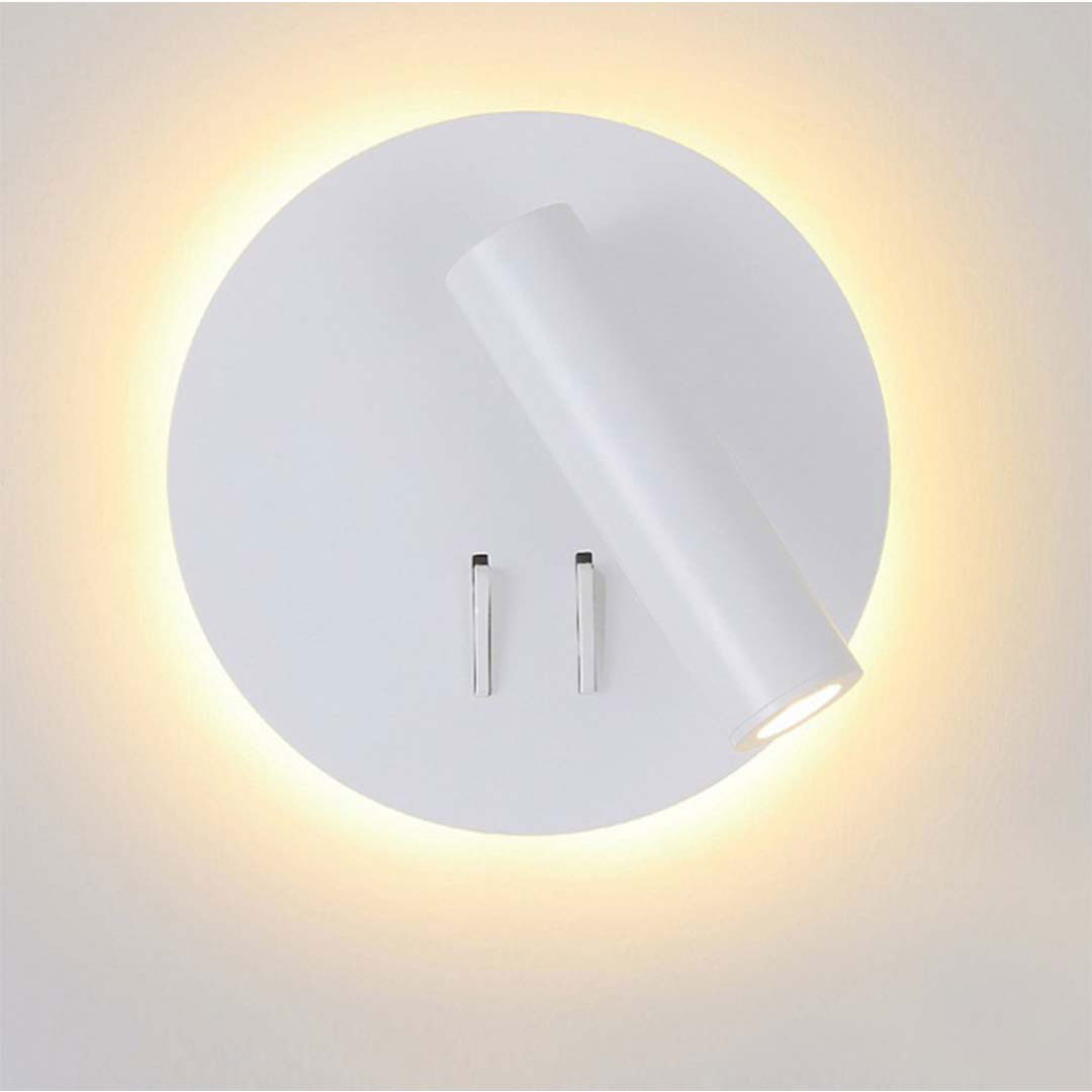 SUNLIGHT 'ALETTA' LED 3W+5W WALL LIGHT WHITE 500LM 3000K Ø140xH130MM