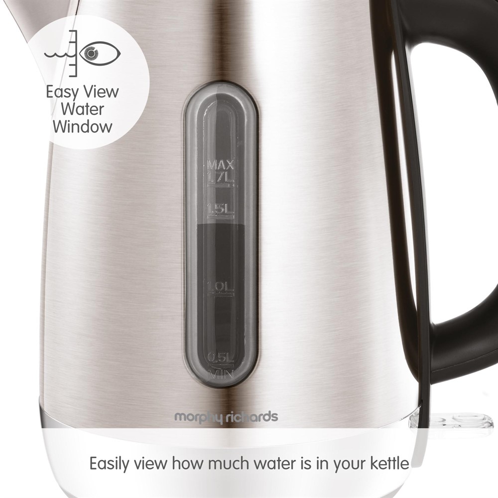 MORPHY RICHARDS 102786 EQUIP KETTLE 3000W 1.7L BRUSHED STAINLESS STEEL