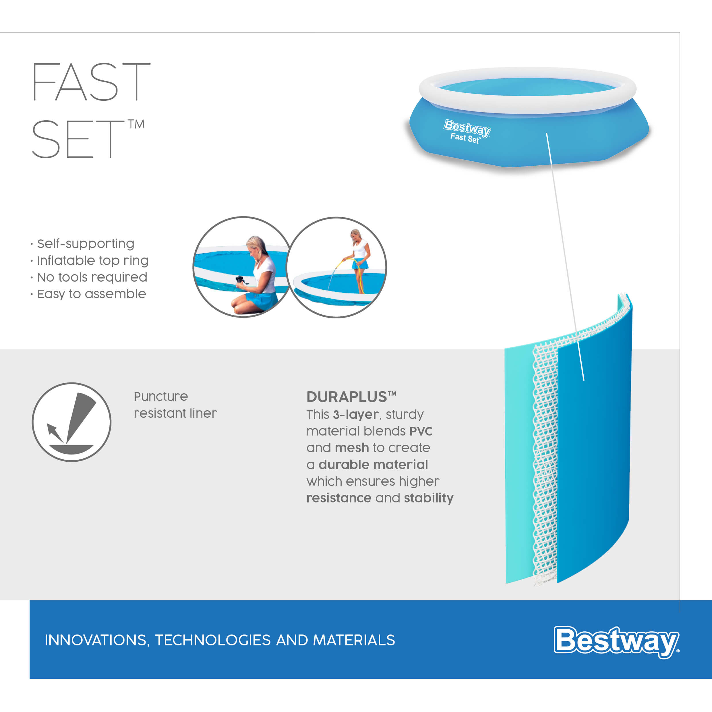 BESTWAY 57458 QUICK SETUP POOL 305X66CM