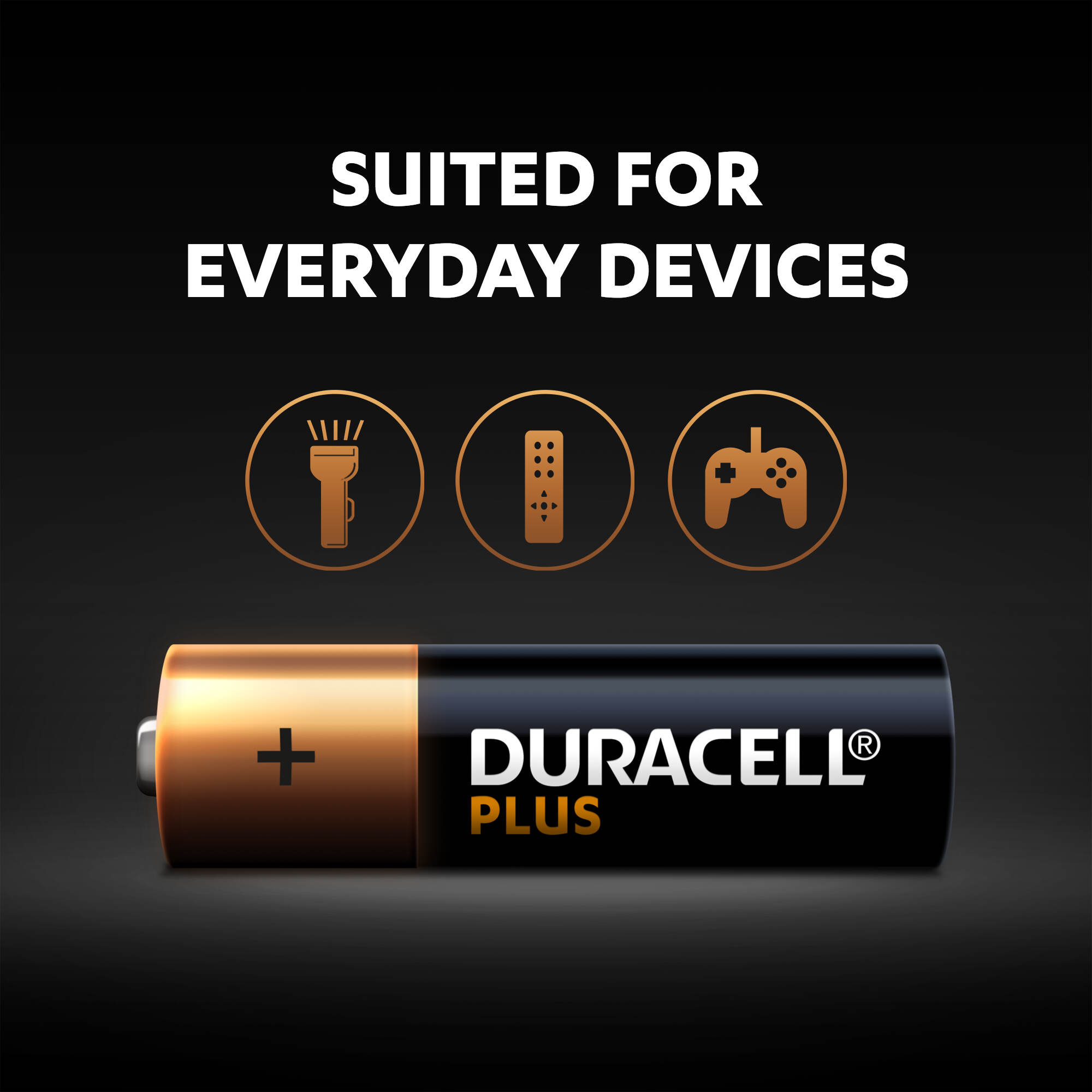 DURACELL PLUS 100% EXTRA LIFE ALKALINE POWER AAA PACK OF 4