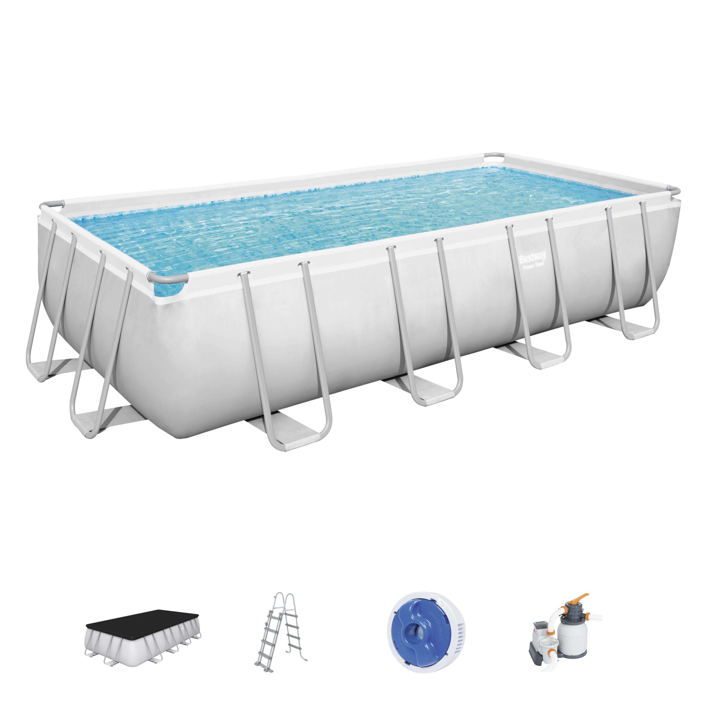 BESTWAY 56466 POWER STEEL FRAME RECTANGULAR POOL 549X274X122CM SA