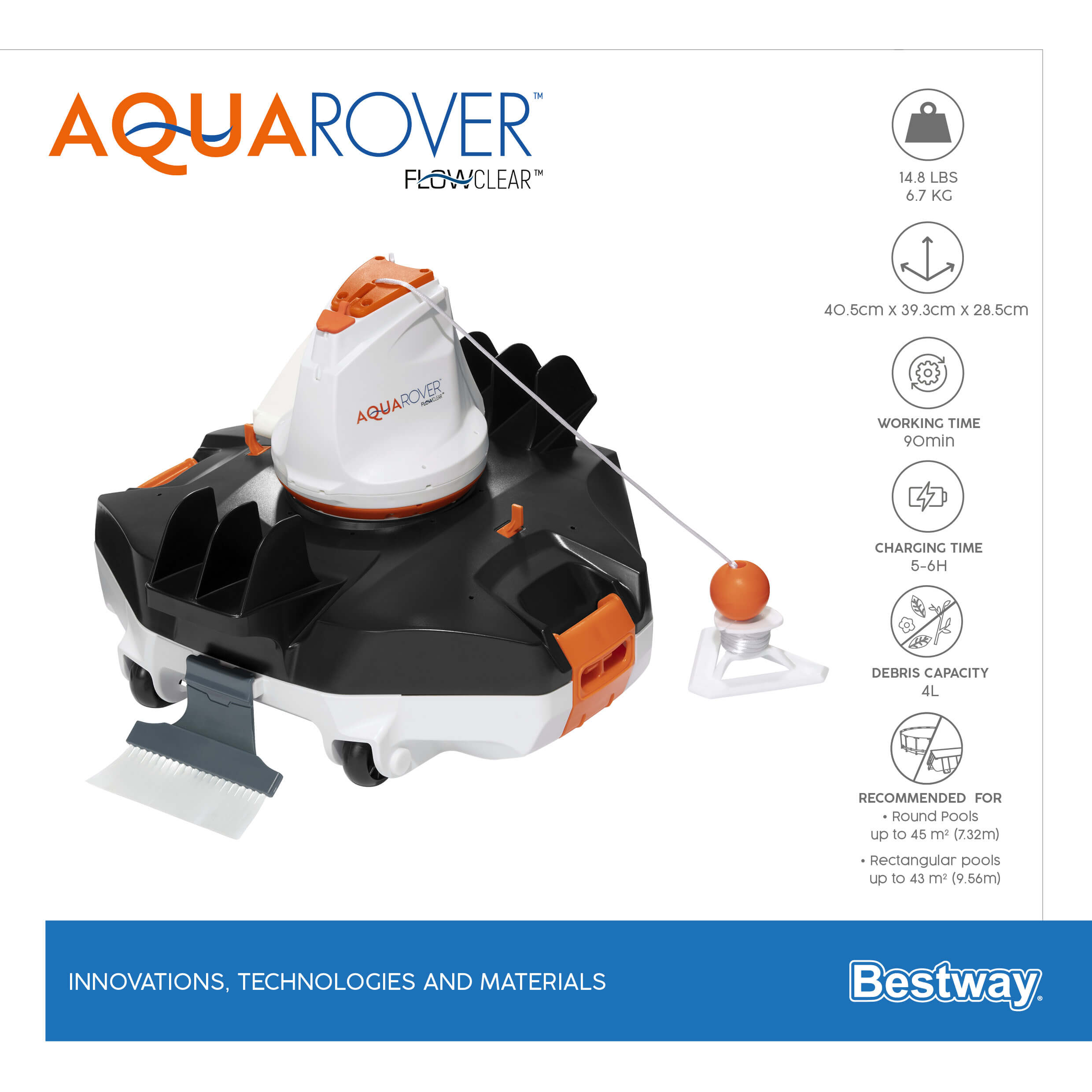 BESTWAY 58622 FLOWCLEAR AUTONOMOUS POOL CLEANING ROBOT