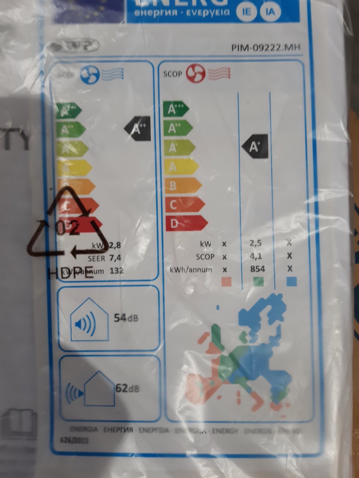 WP PIM-09222.MH AIRCONDITION 9000BTU R32 COOLING A++/ HEATING A+