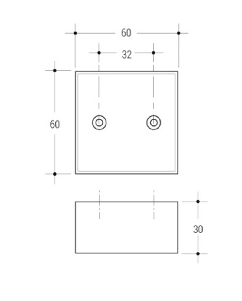 FURNITURE LEG SQUARE 6X6 H30 BLACK