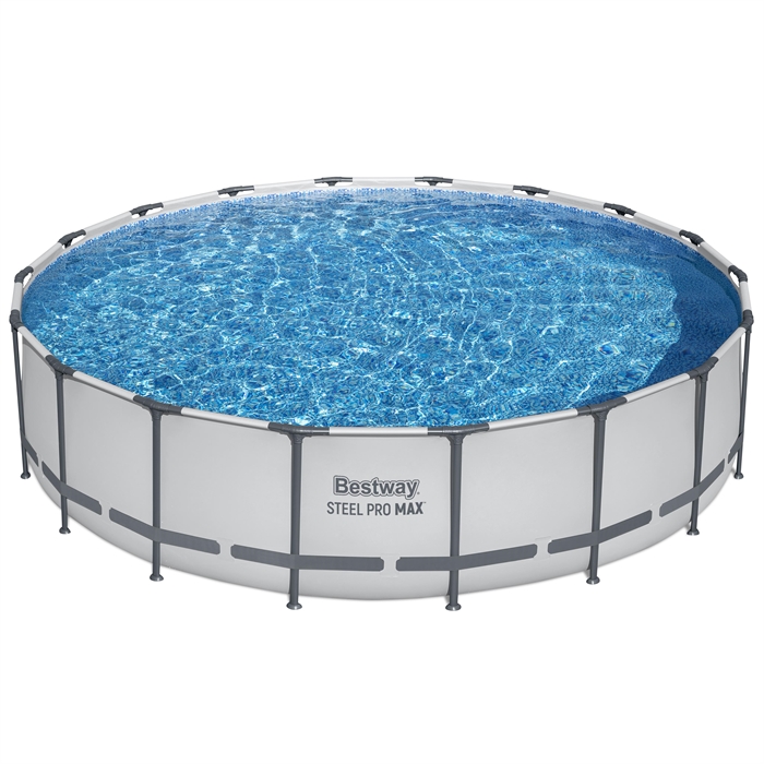 BESTWAY 56462 STEEL PRO MAX ROUND FRAME POOL 549X122CM GREY