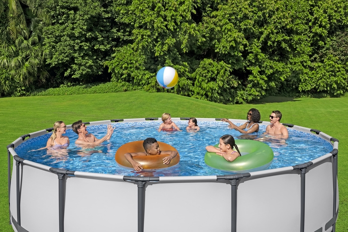 BESTWAY 56462 STEEL PRO MAX ROUND FRAME POOL 549X122CM GREY