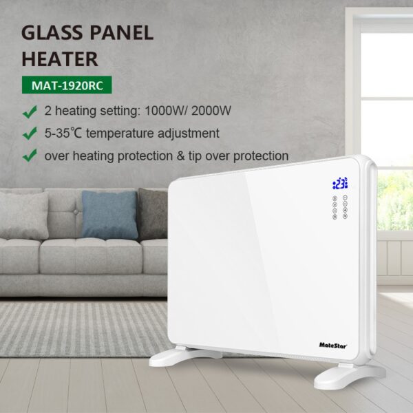 MATESTAR MAT-1920RC GLASS PANEL HEATER 2KW WHITE