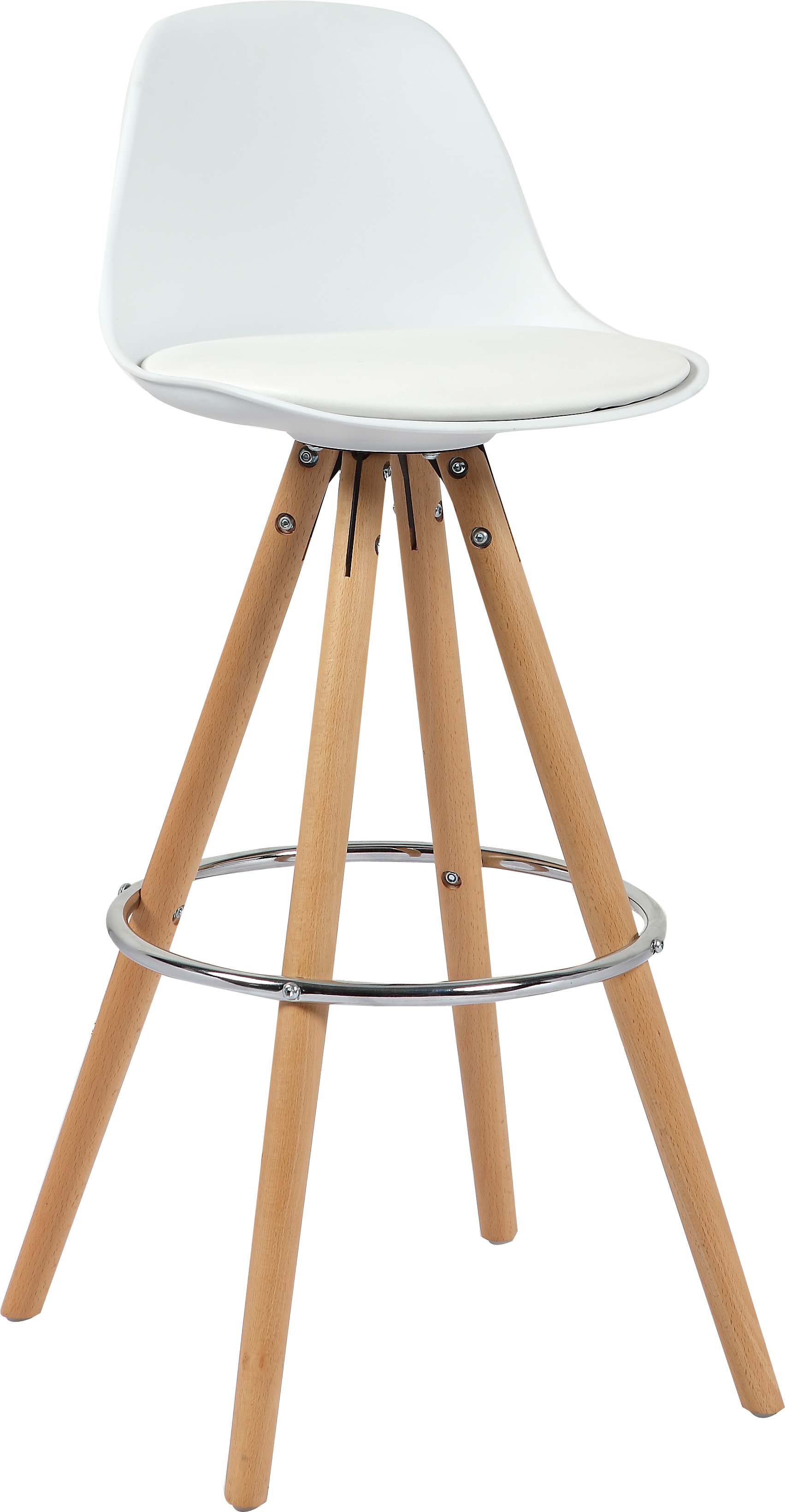 SUPERLIVING VERA BAR STOOL SEAT WHITE 42X43X85CM