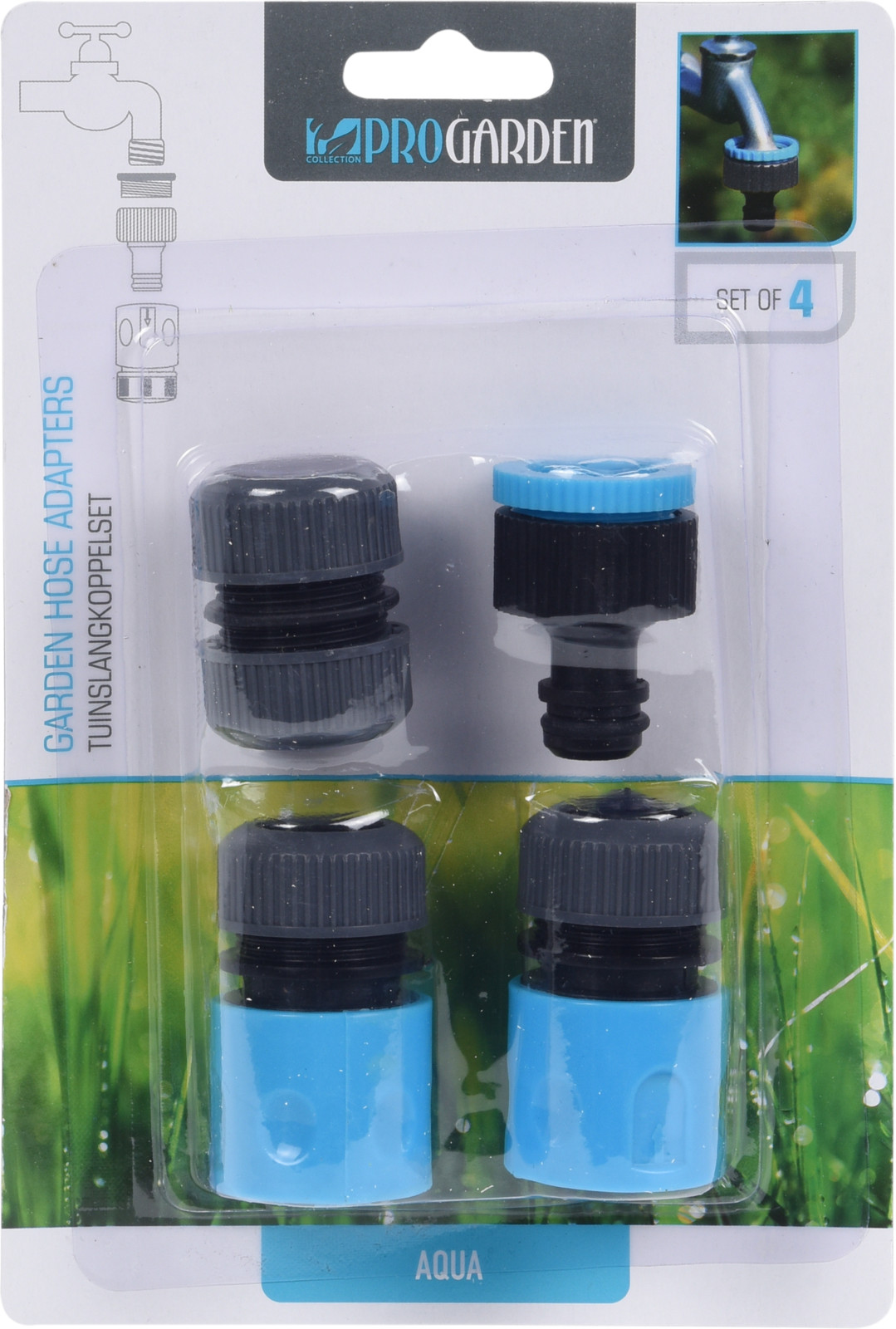 GARDEN HOSE ADAPTERS SET 4PCS