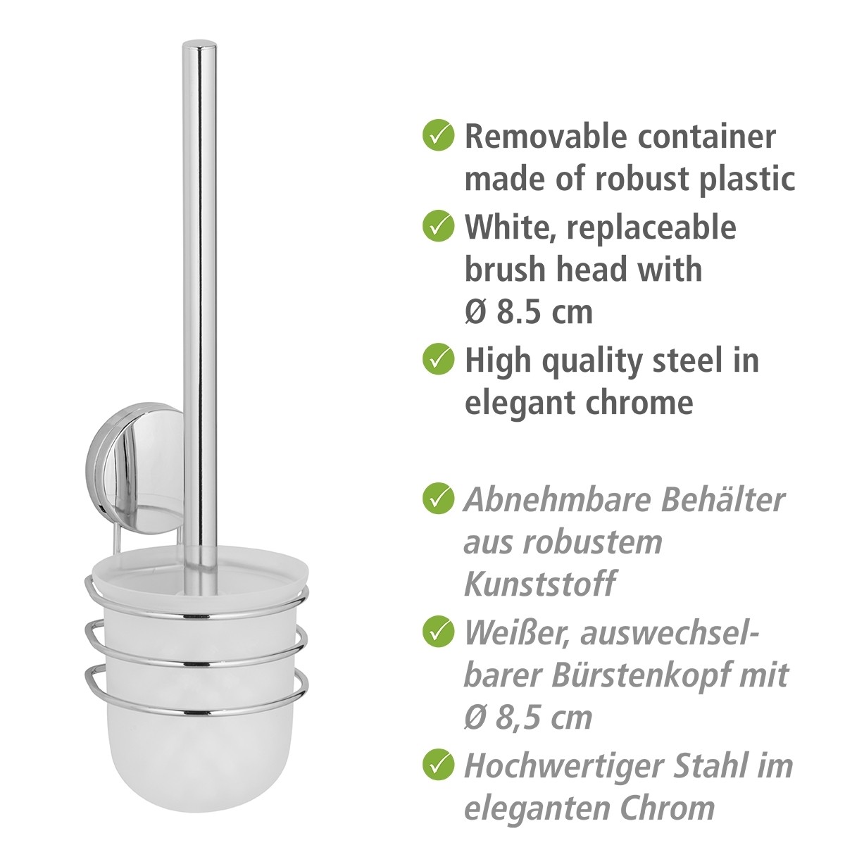 WENKO STATIC-LOC TOILET BRUSH SET