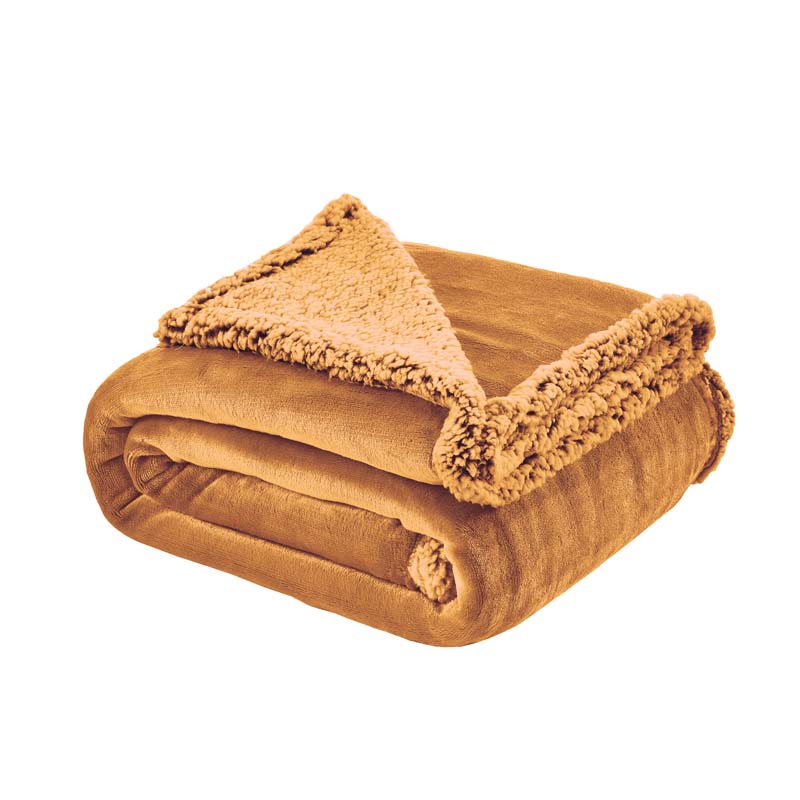 BLANKET FLANNSHERPA 200X220CM HONEY