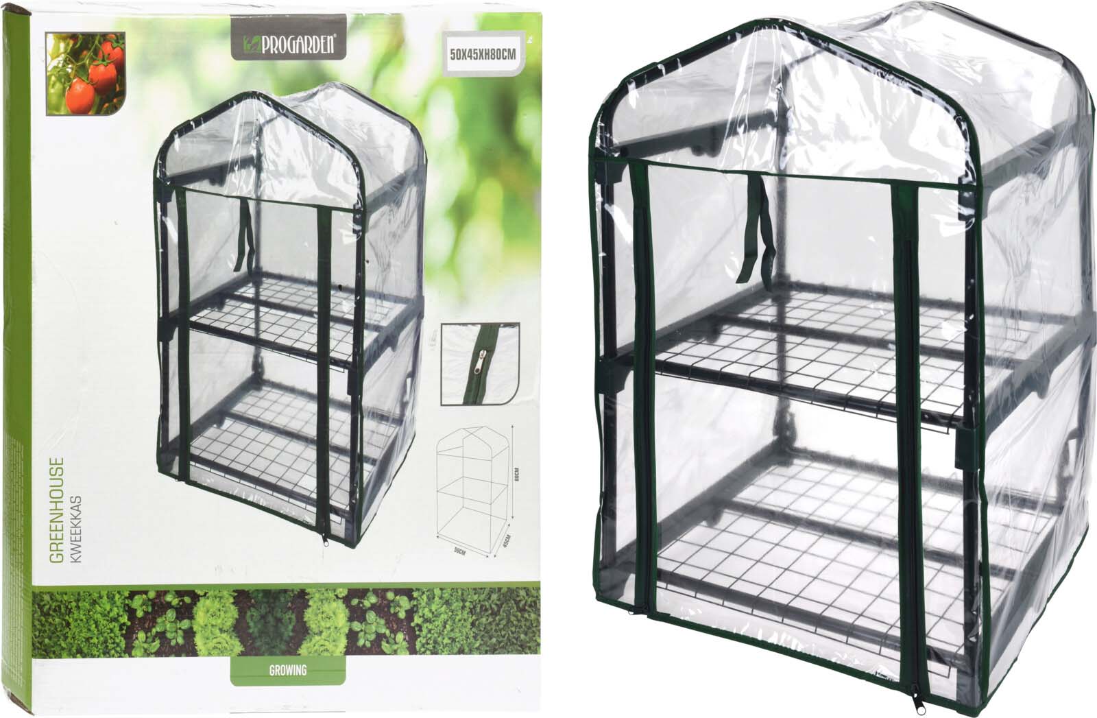 PROGARDEN GREENHOUSE 2 TIER 50X45X80CM